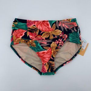 NWT Kona Sol Floral High Coverage High Waist Bikin